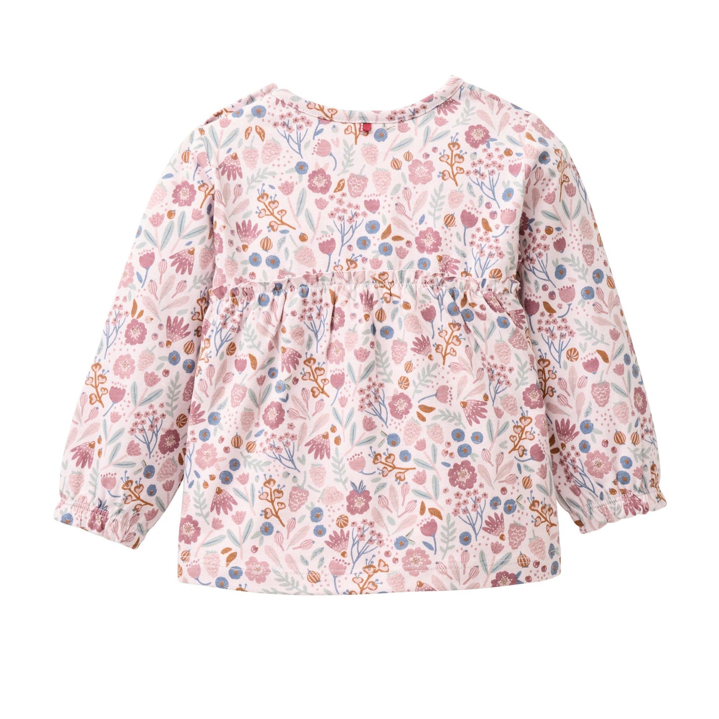 Långärmad topp rosablommig