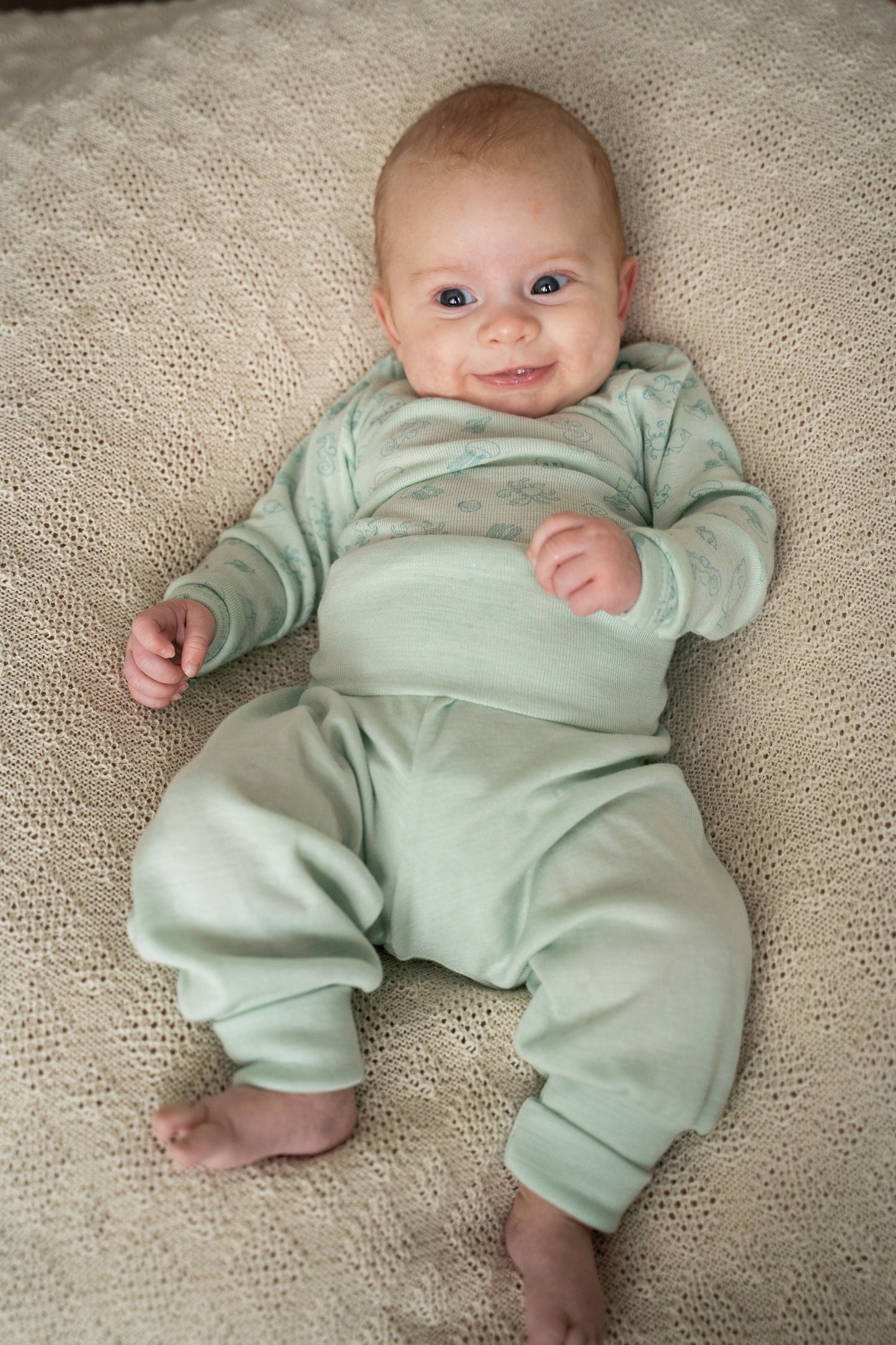 Body ull- och silkesblandning med tryck