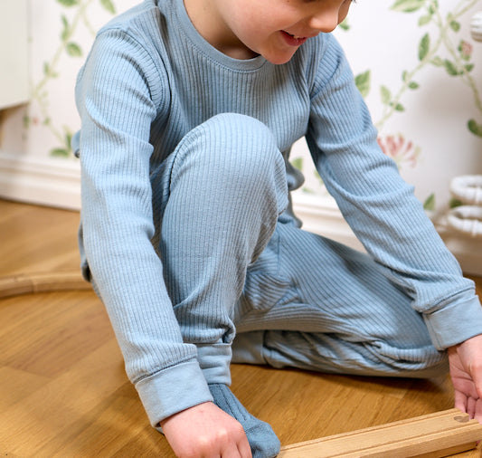 Långärmad ribbad t-shirt