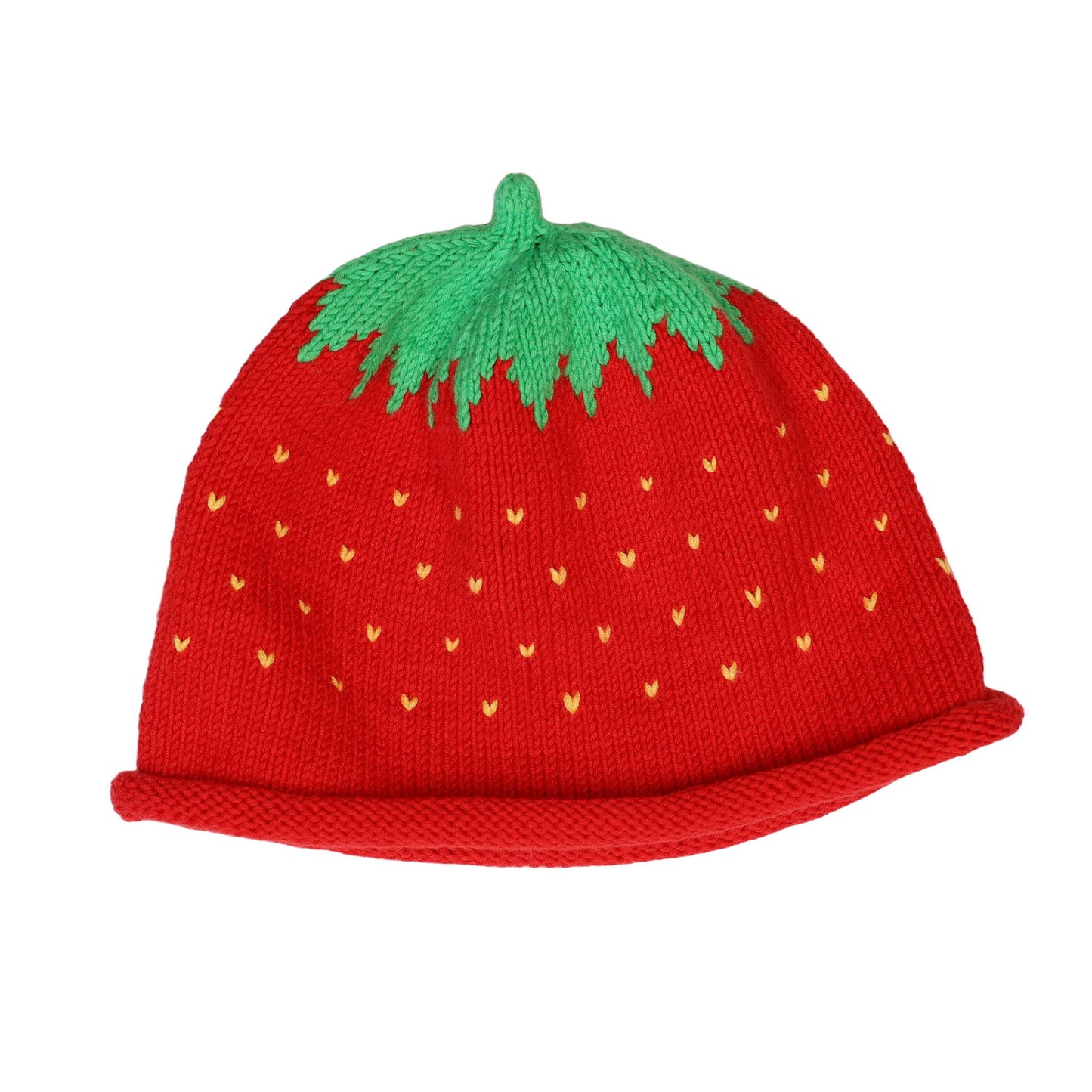 Jordgubbsmössa från Marika MiniMode i 100 % ekologisk bomull