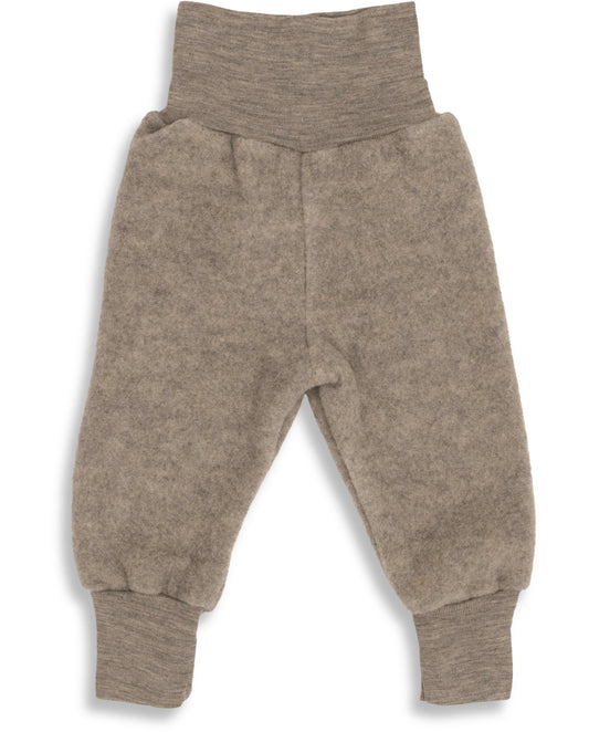 Byxor för baby i ekologisk ullfleece från Engel, valnöt