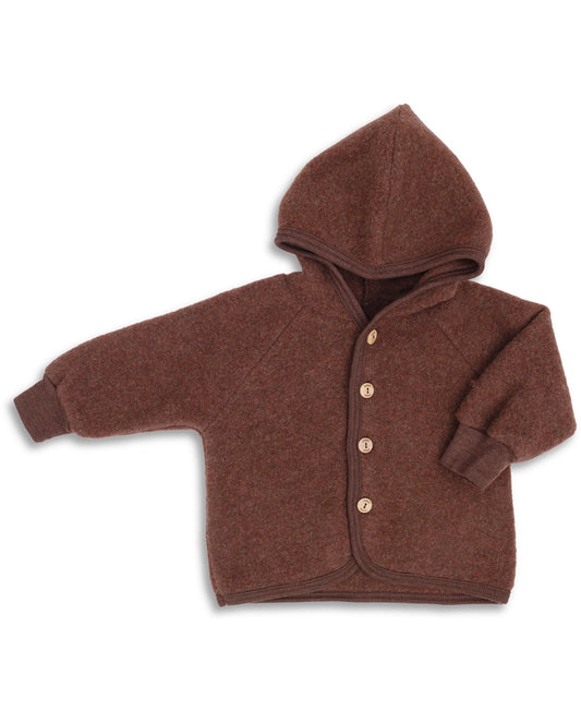 Babyjacka i ekologisk ullfleece från Engel, kanel