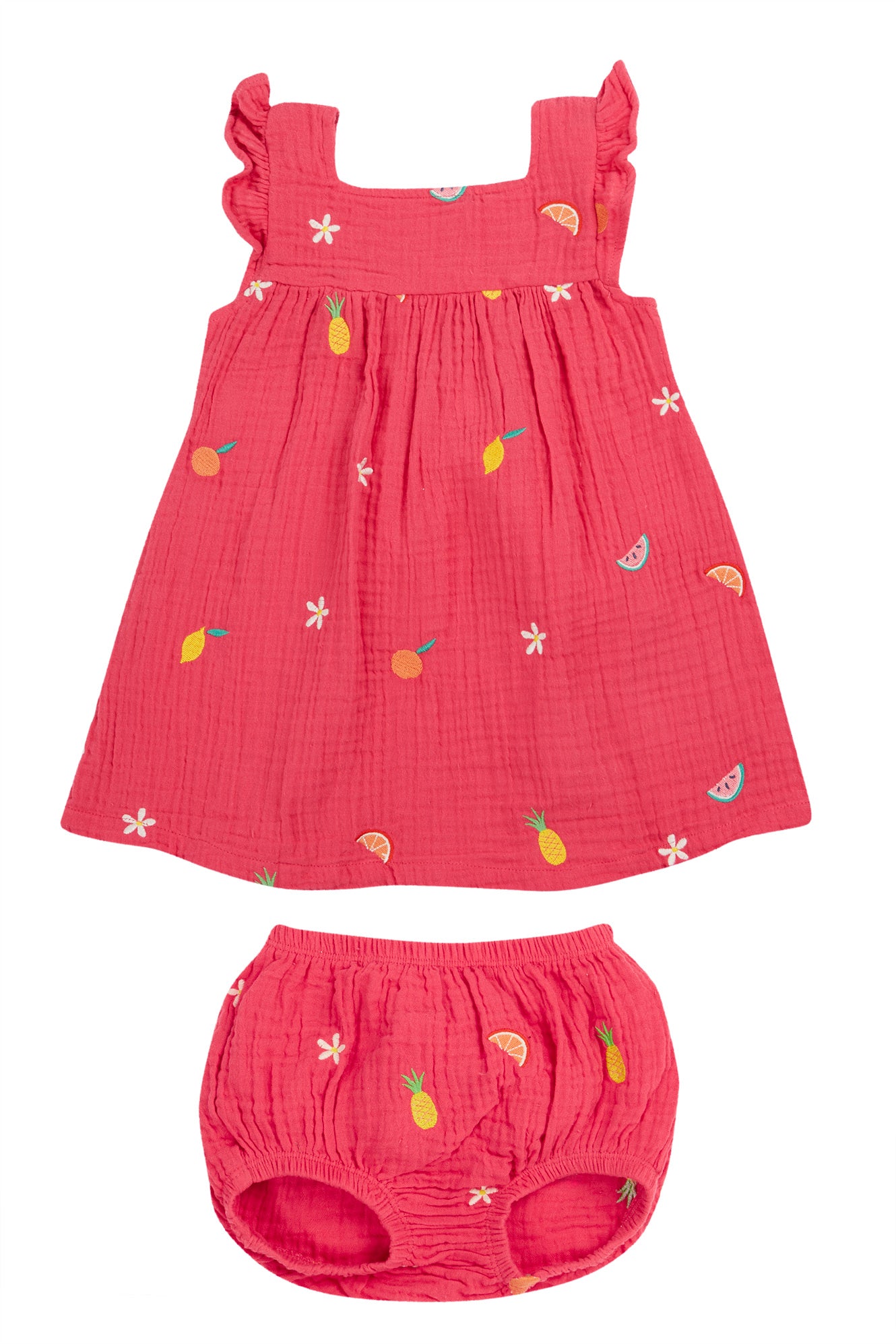 Ekologisk babyklänning med shorts från Frugi