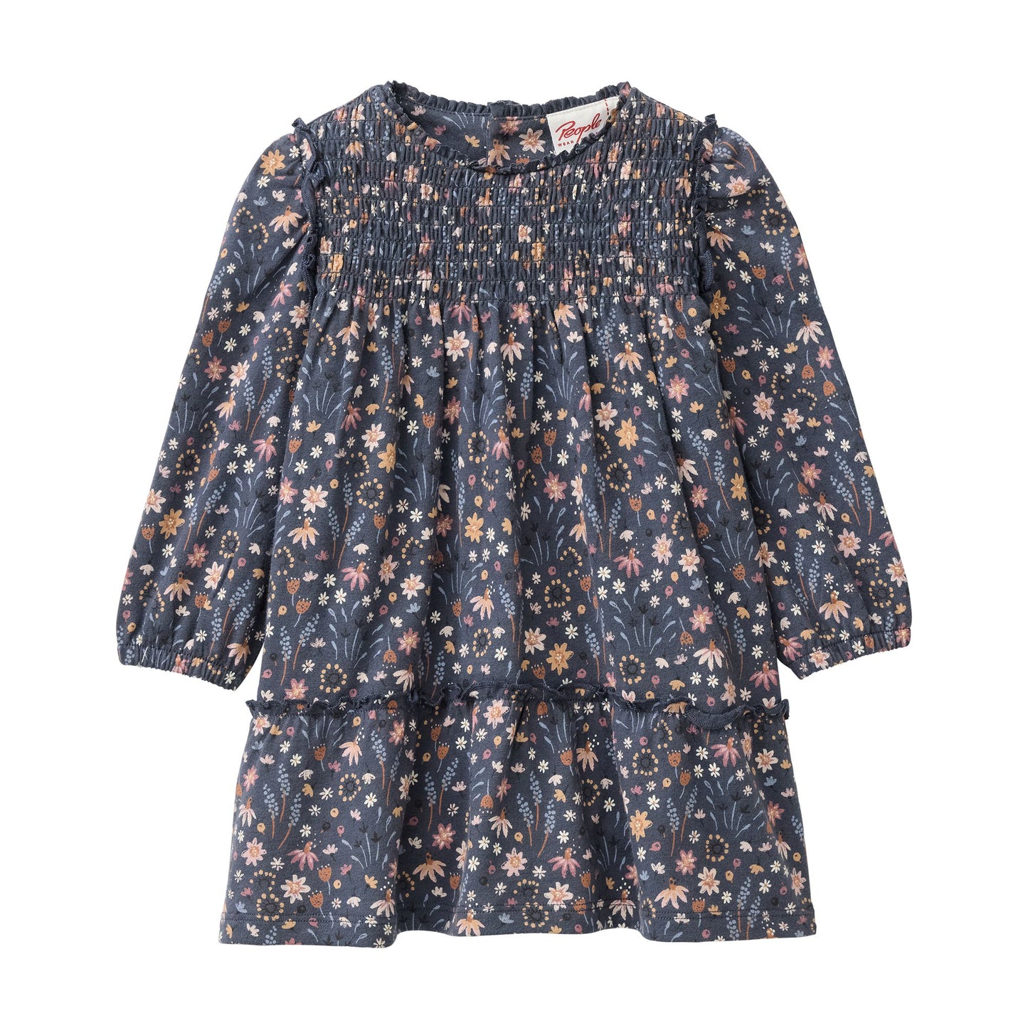 Babyklänning i blommig ekologisk bomull från People Wear Organic