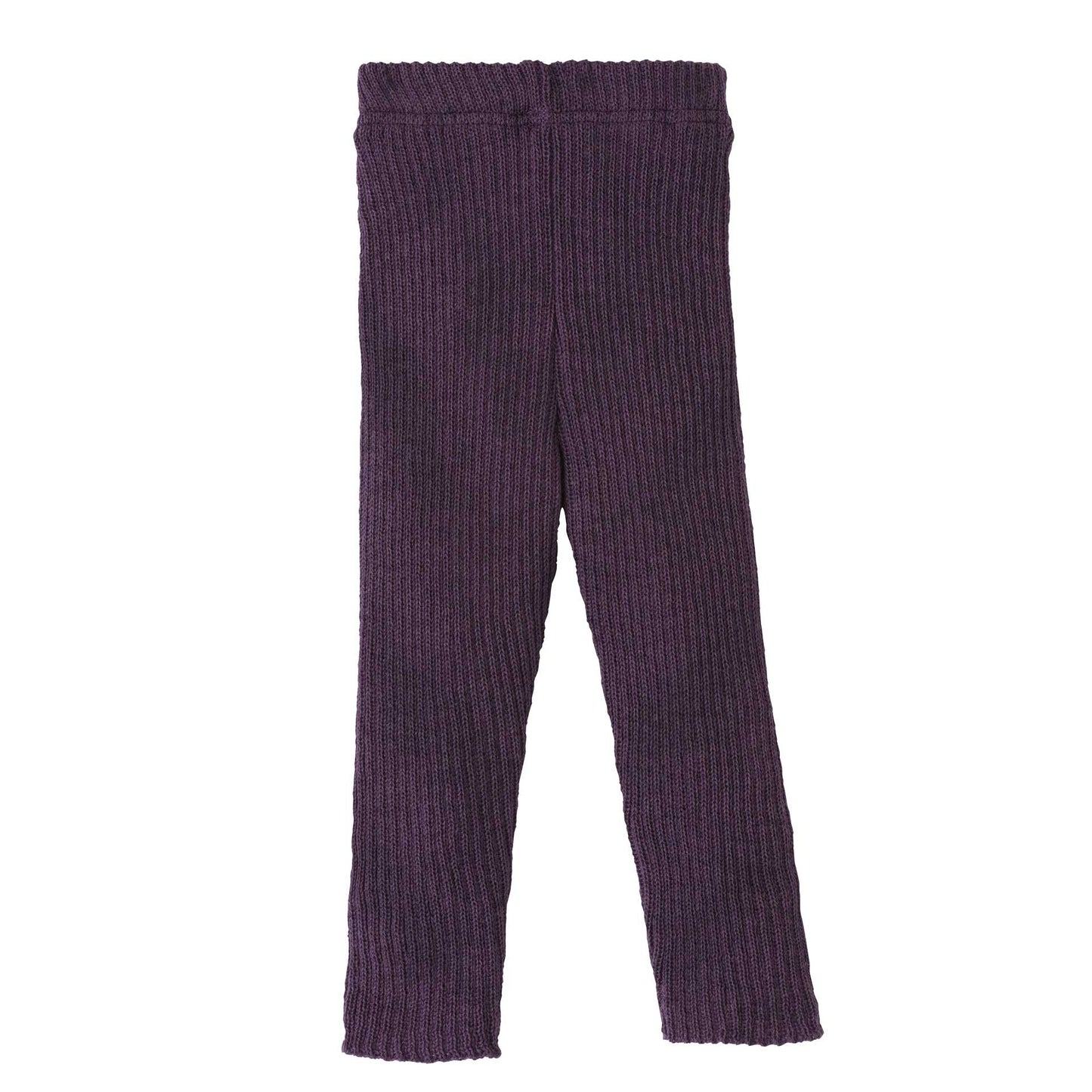 Disana stickade leggings för barn i ekologisk ull, aubergine