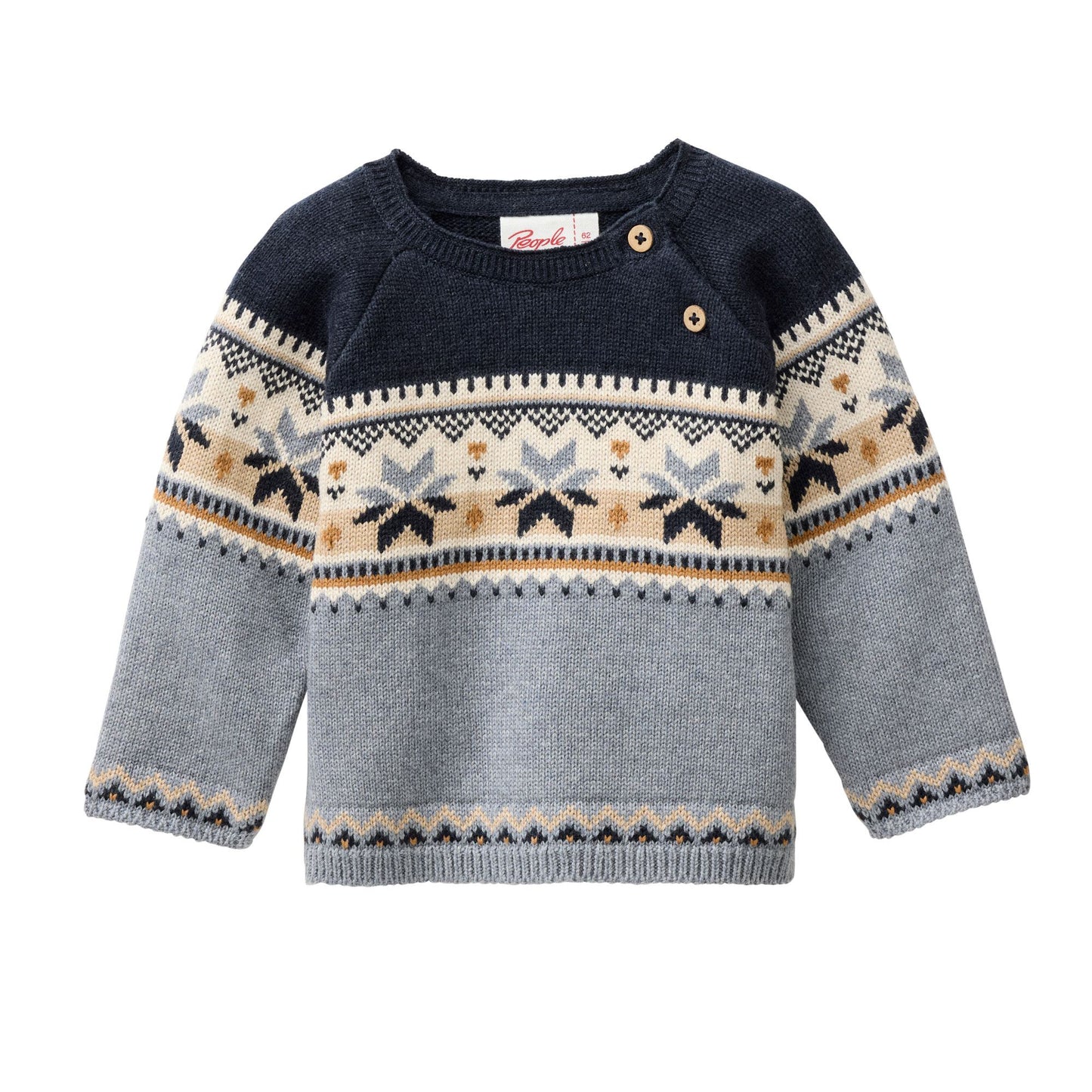 Ekologisk babytröja, mönsterstickad med stjärnor, från People Wear Organic