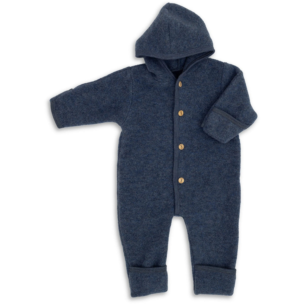 Blå ullfleeceoverall baby från Engel