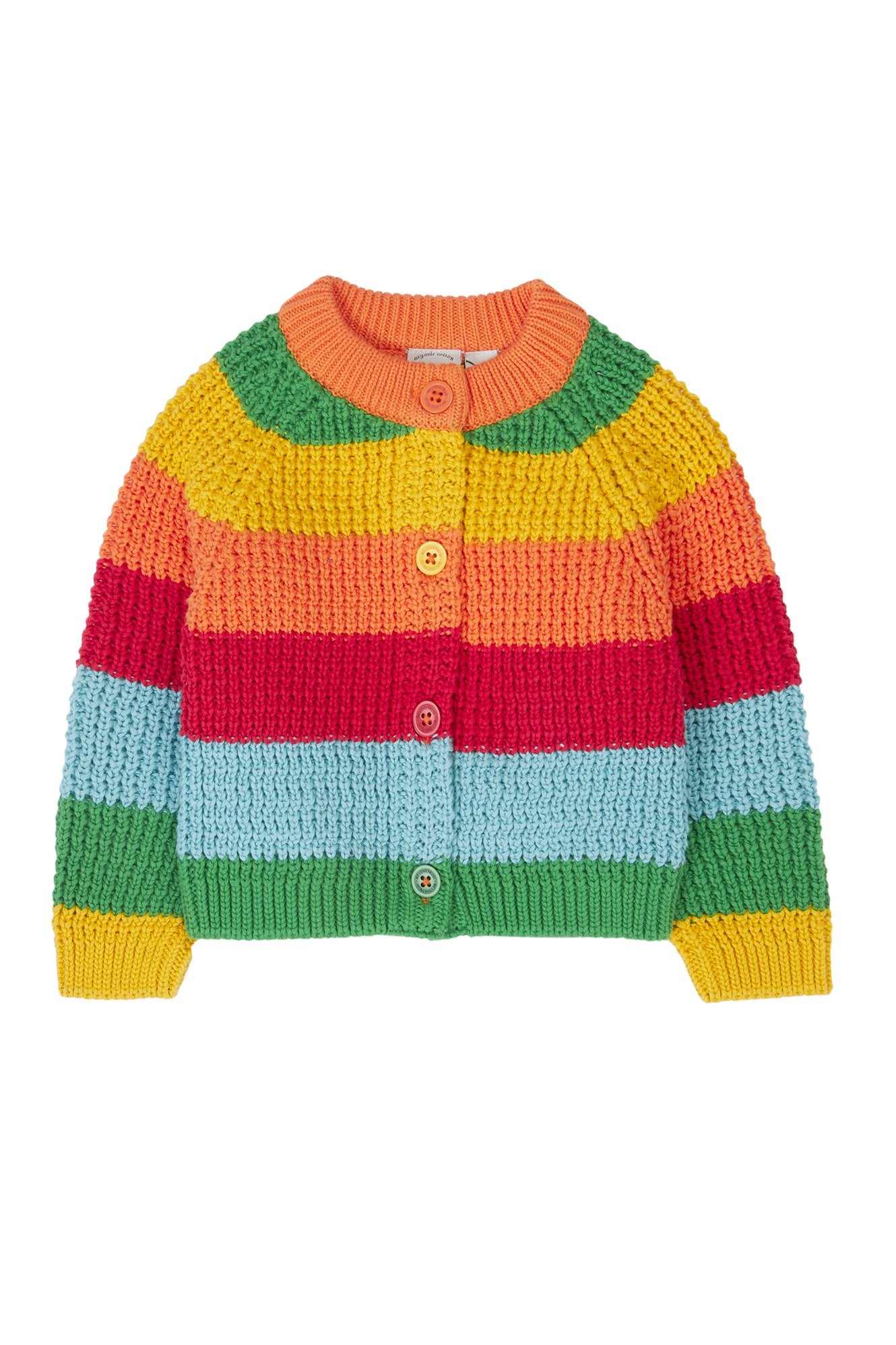 Frugi kofta för baby och barn med färgglada fält
