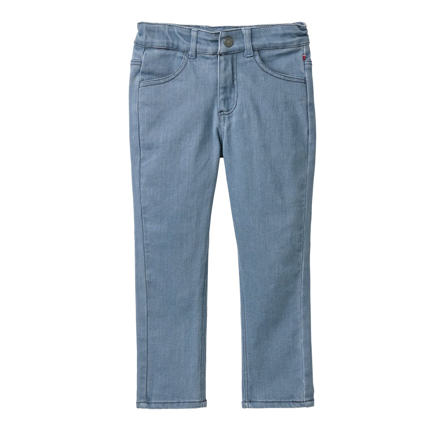 Gråblå stretchjeans för barn i ekologisk bomull från People Wear Organic
