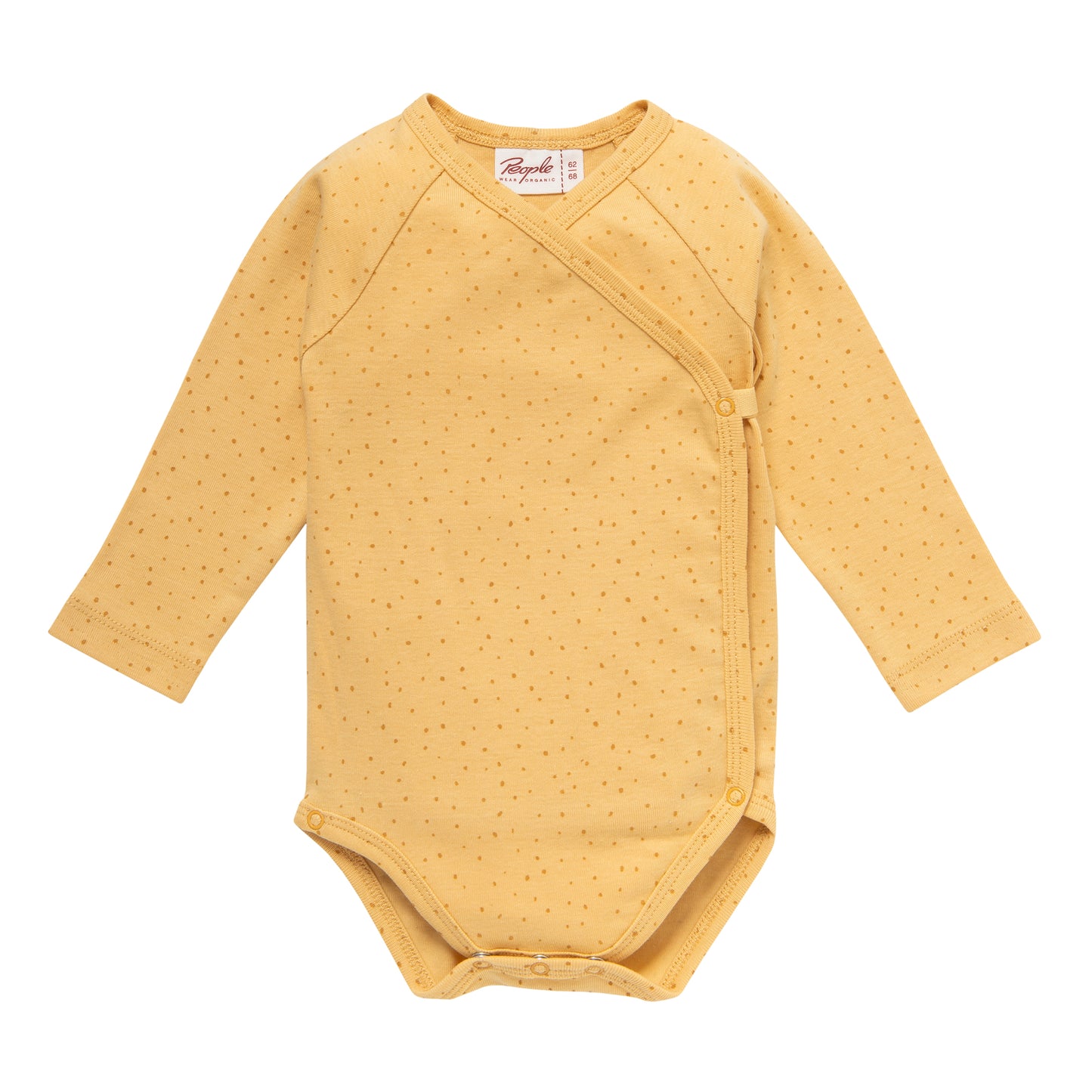 Omlottbody i ekologisk bomull från People Wear Organic, prickig gul