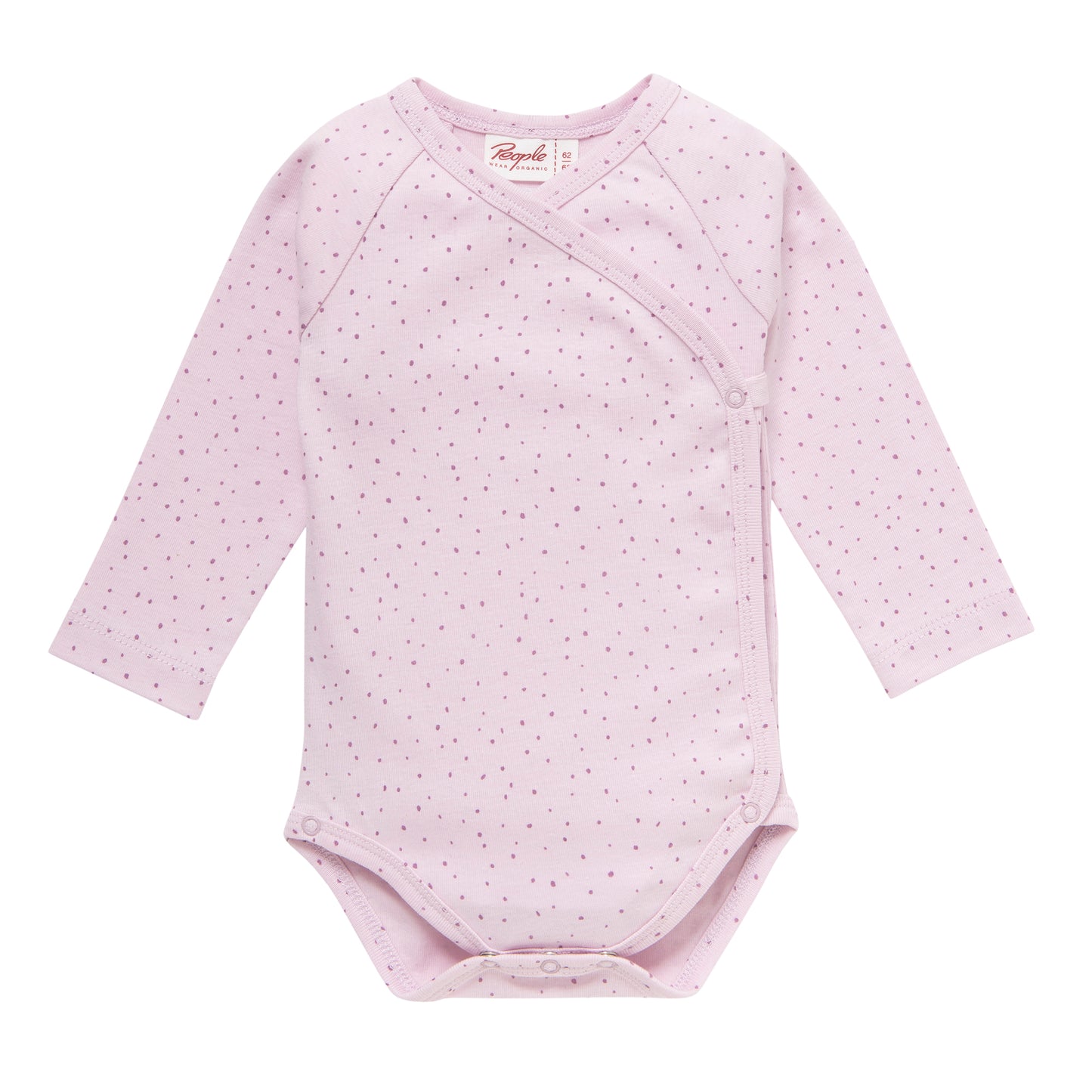 Omlottbody i ekologisk bomull från People Wear Organic, prickig rosa