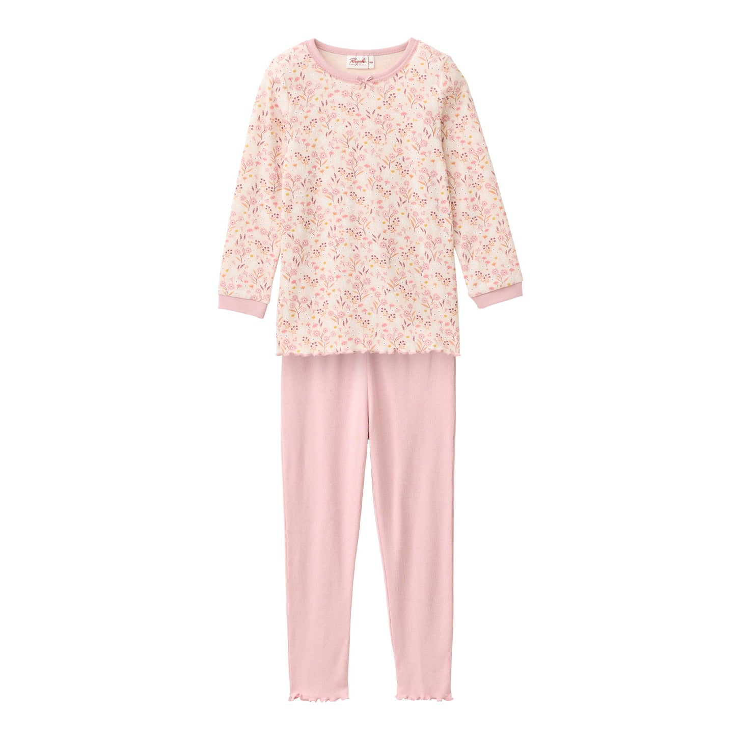 Pyjamas för barn i ekologisk bomull med rosa blommor från People Wear Organic