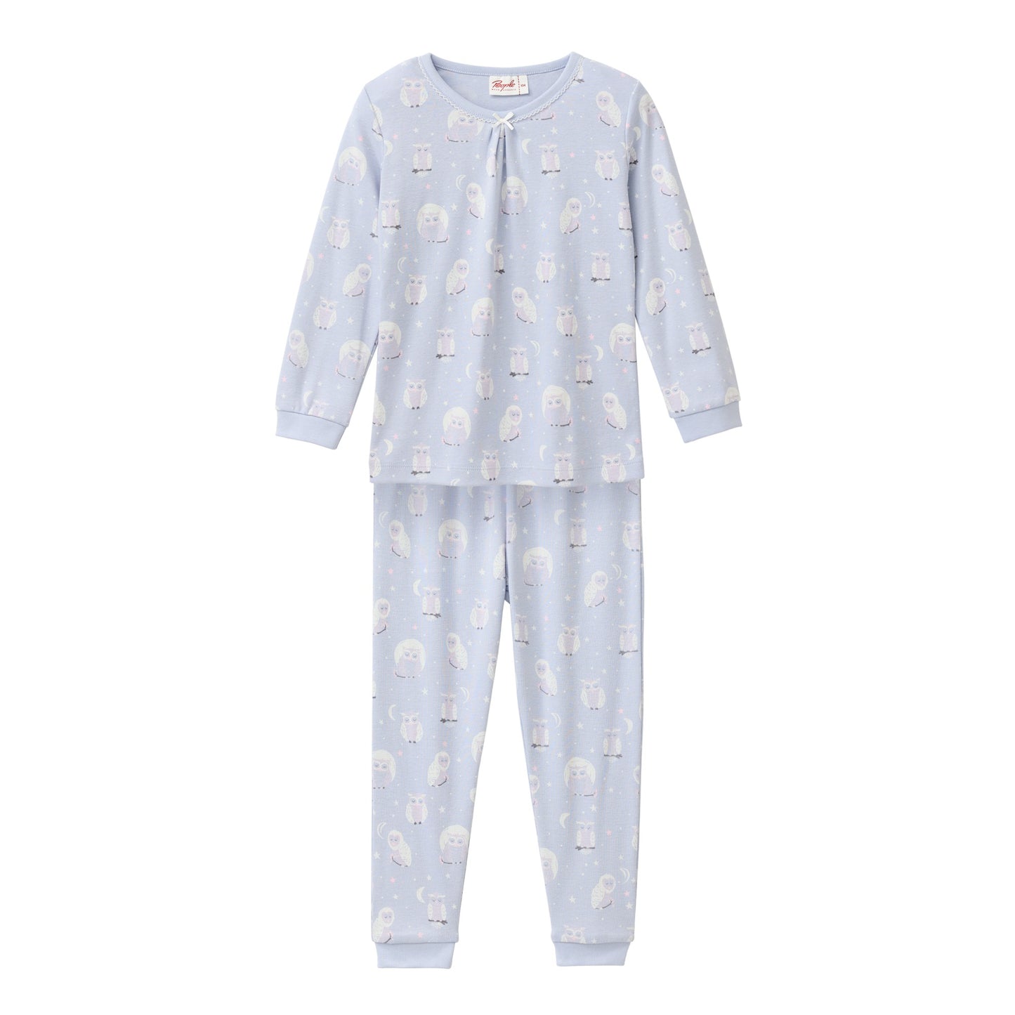 Pyjamas för barn i ekologisk bomull med mönster med ugglor från People Wear Organic