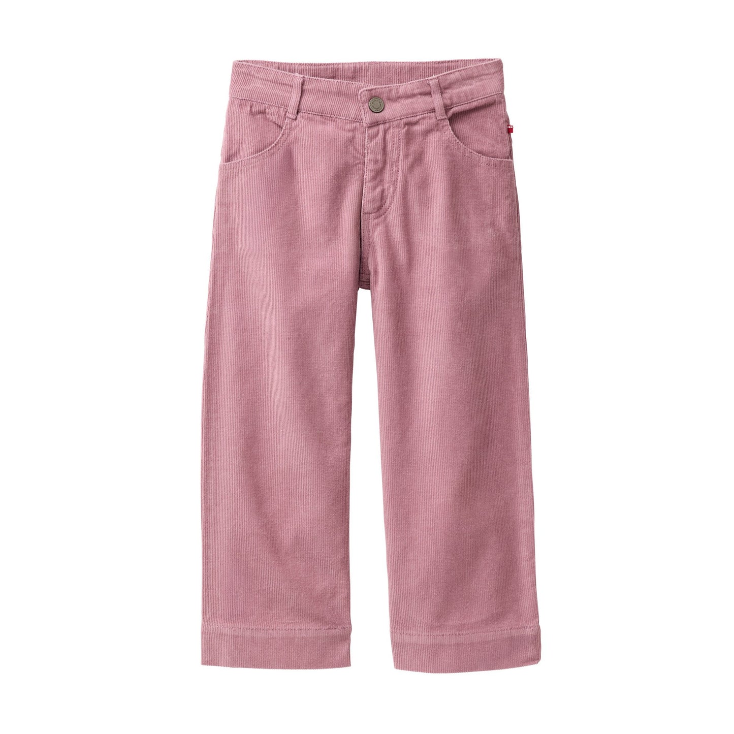 Manchesterbyxor för barn i mörk malva i ekologisk bomull från People Wear Organic