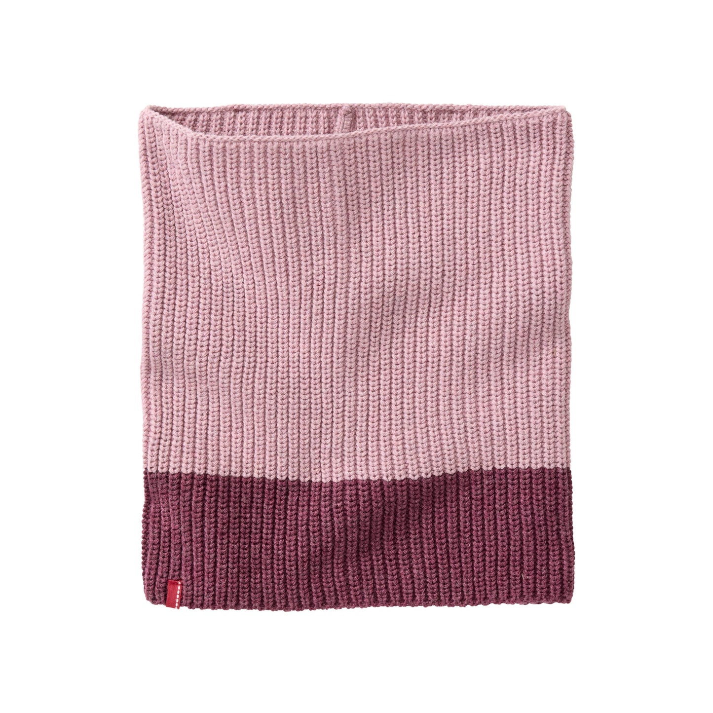 Rosa och vinröd stickad tubhalsduk för barn i ekologisk bomull från People Wear Organic