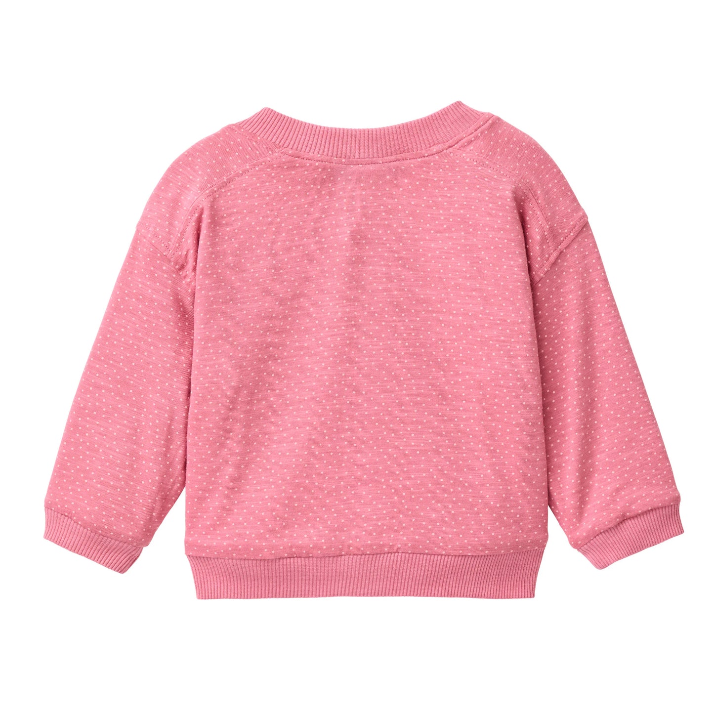 Vändbar jacka för baby och barn i rosa frotté och prickig trikå, från People Wear Organic