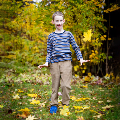 Långärmad t-shirt randig multifärgad