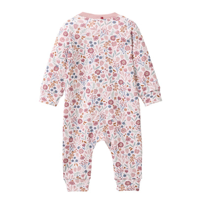 Babypyjamas rosa blommor