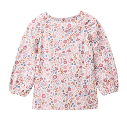 Långärmad topp rosa blommor