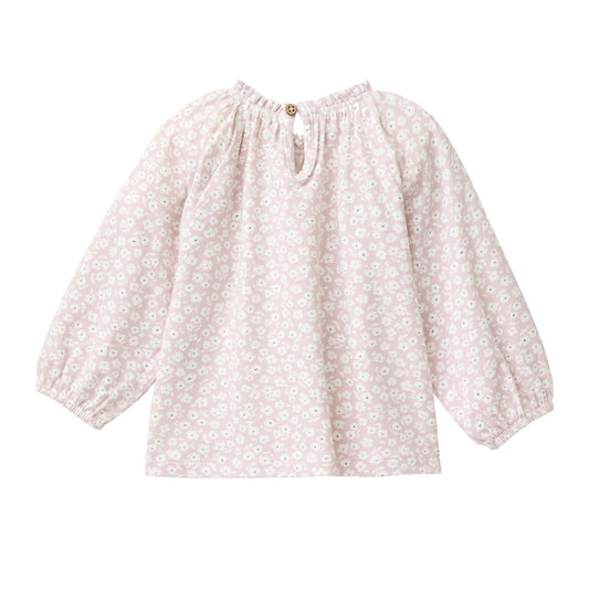 Långärmad topp småblommig