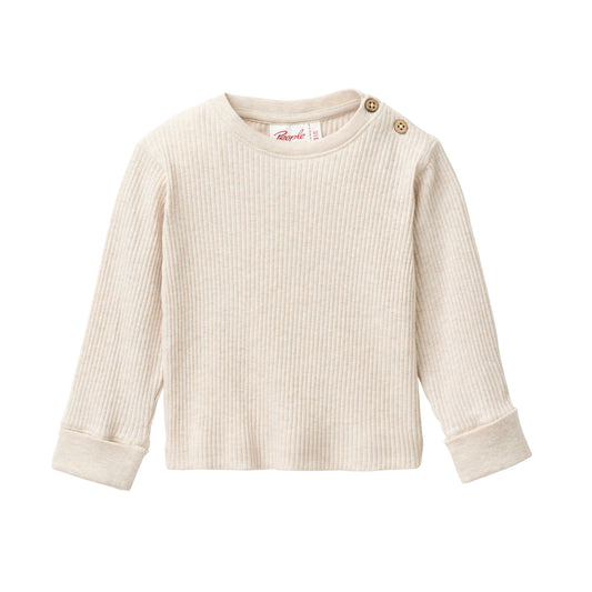 Långärmad ribbad t-shirt