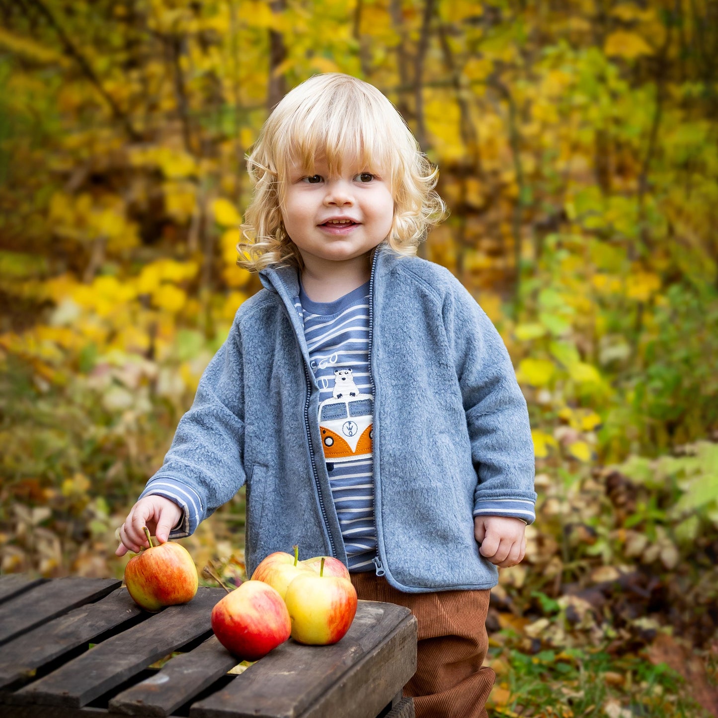 Jacka blå bomullsfleece