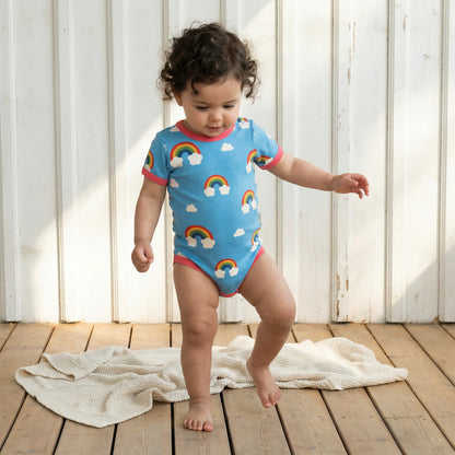 Kortärmad body regnbågar