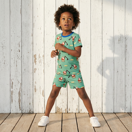 Kortärmad pyjamas grävmaskiner