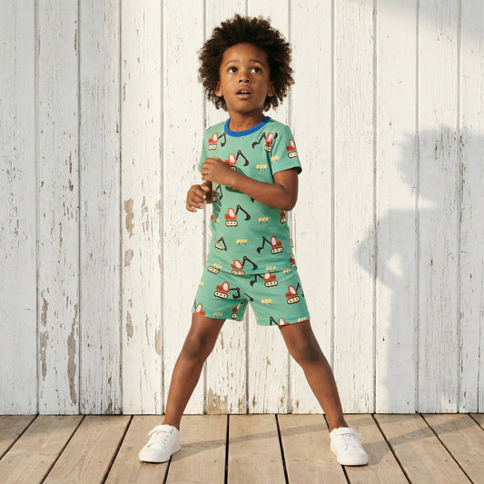 Kortärmad pyjamas grävmaskiner