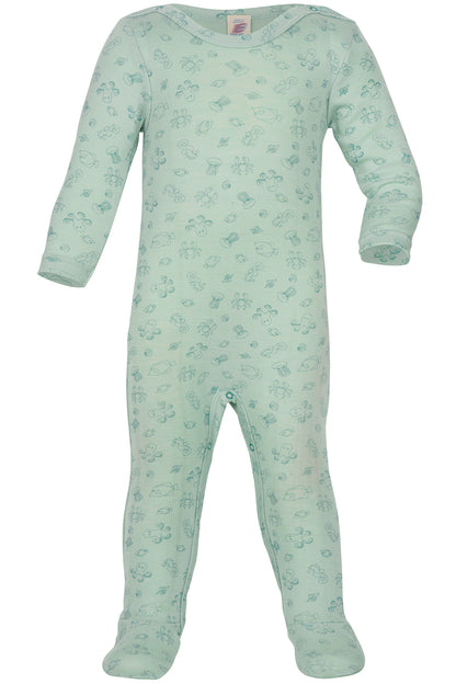 Engel babypyjamas i ekologisk ull- och silkesblandning, mint