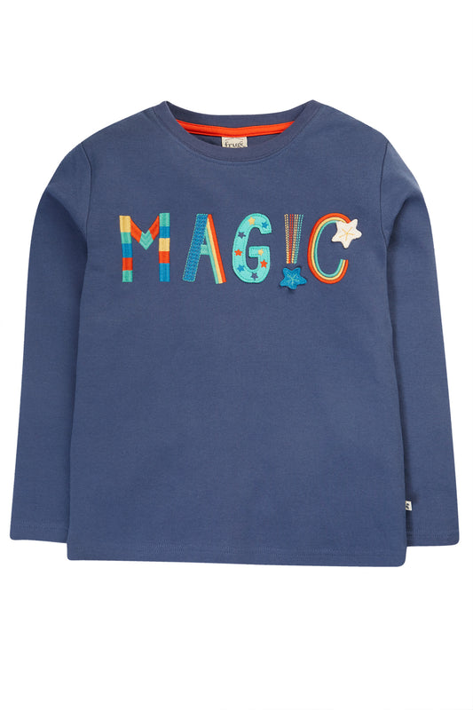 Frugi långärmad t-shirt i ekologisk bomull, MAGIC, Adventure Applique Top