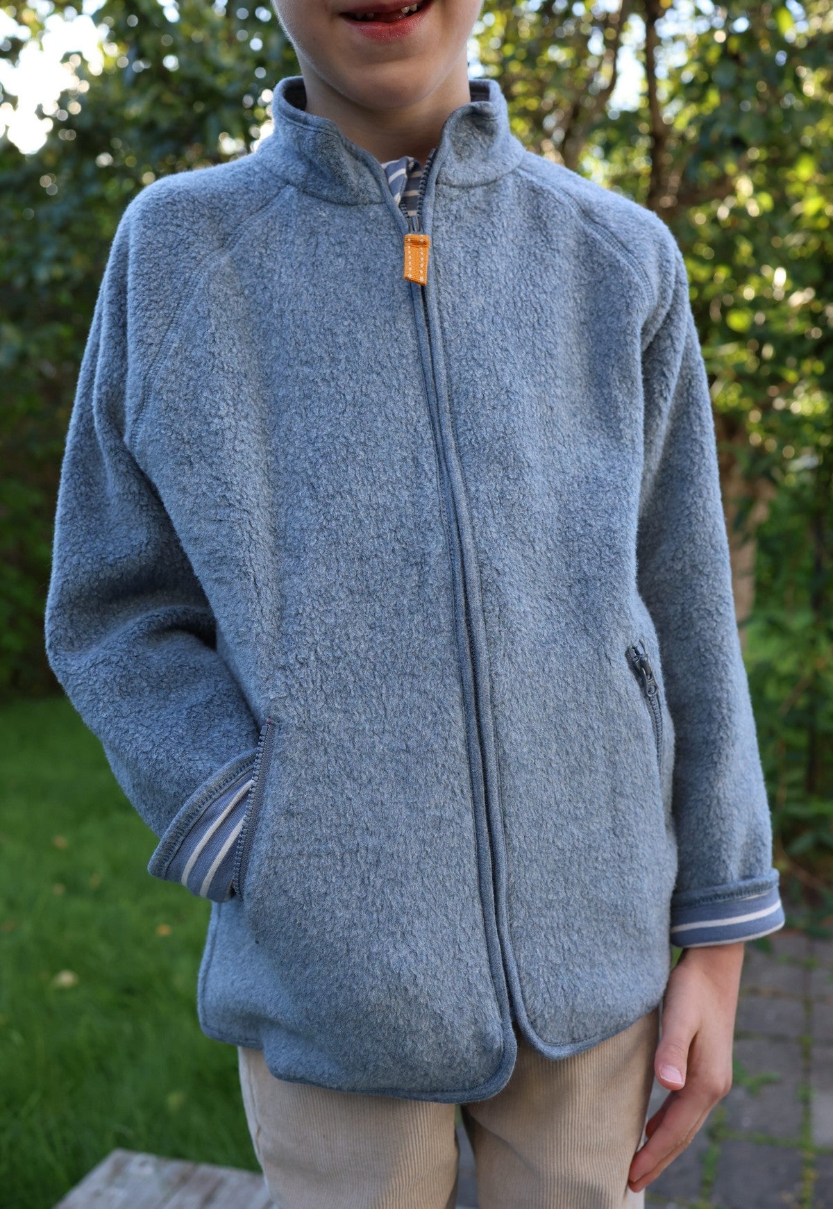 Jacka blå bomullsfleece