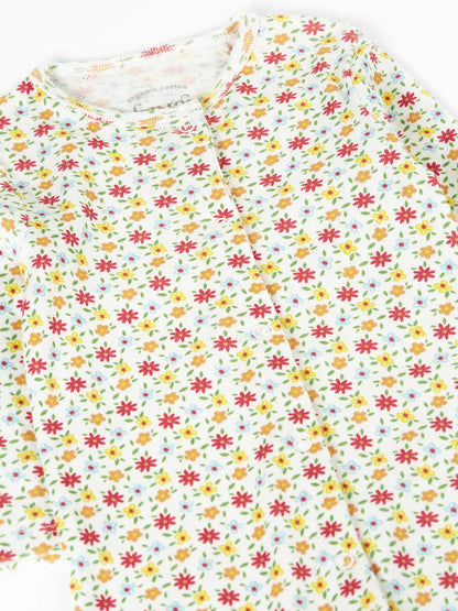 Babypyjamas blommig pointelle