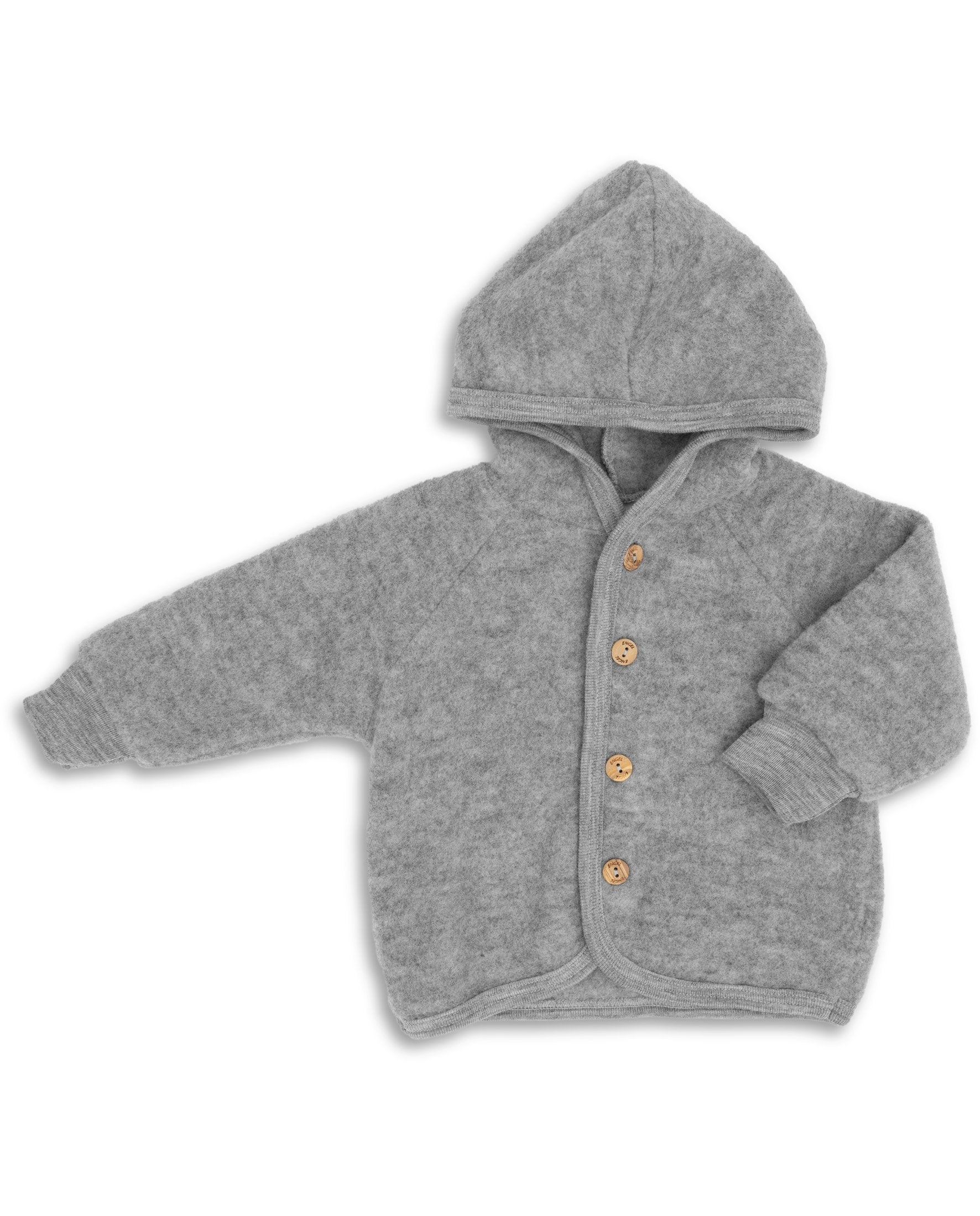 Babyjacka i ekologisk ullfleece från Engel, ljusgrå