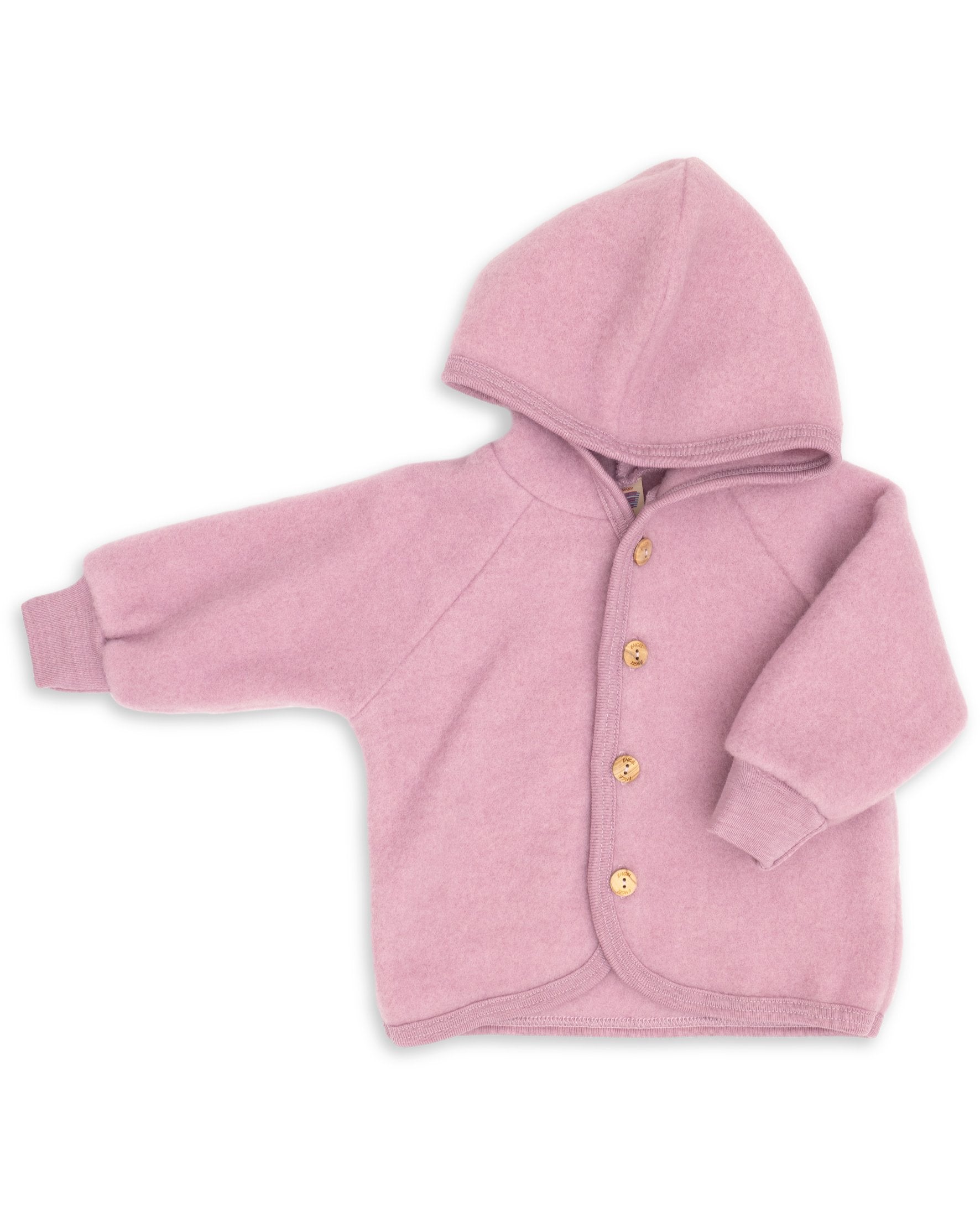 Babyjacka i ekologisk ullfleece från Engel, rosa