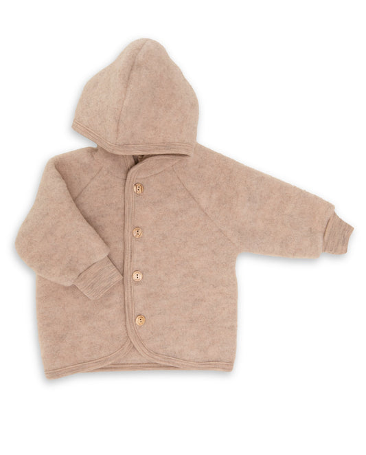 Babyjacka i ekologisk ullfleece från Engel, sand
