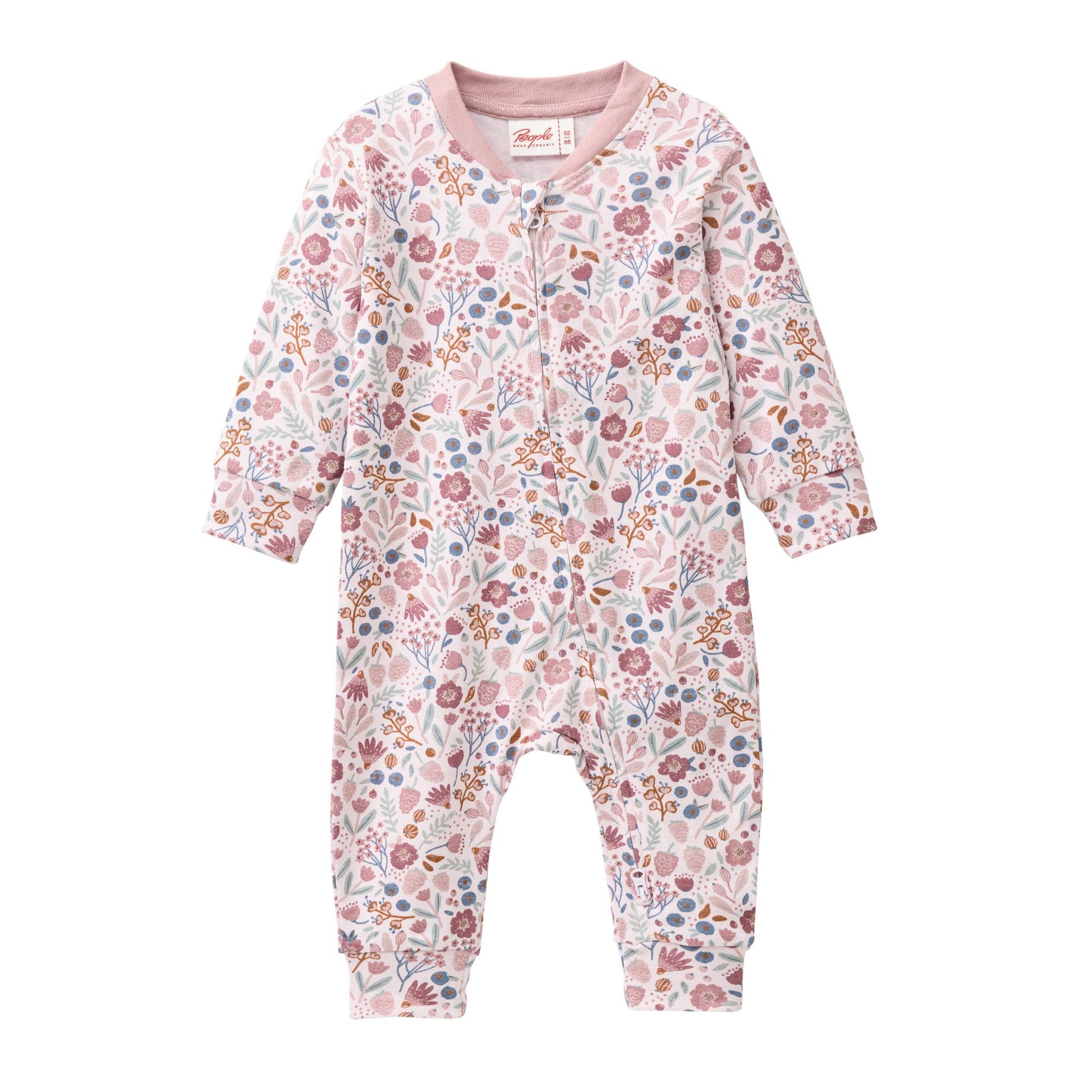 Blommig ekologisk babypyjamas från People Wear Organic