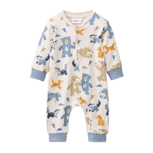 Babypyjamas i ekologisk bomull med skogsdjur från People Wear Organic