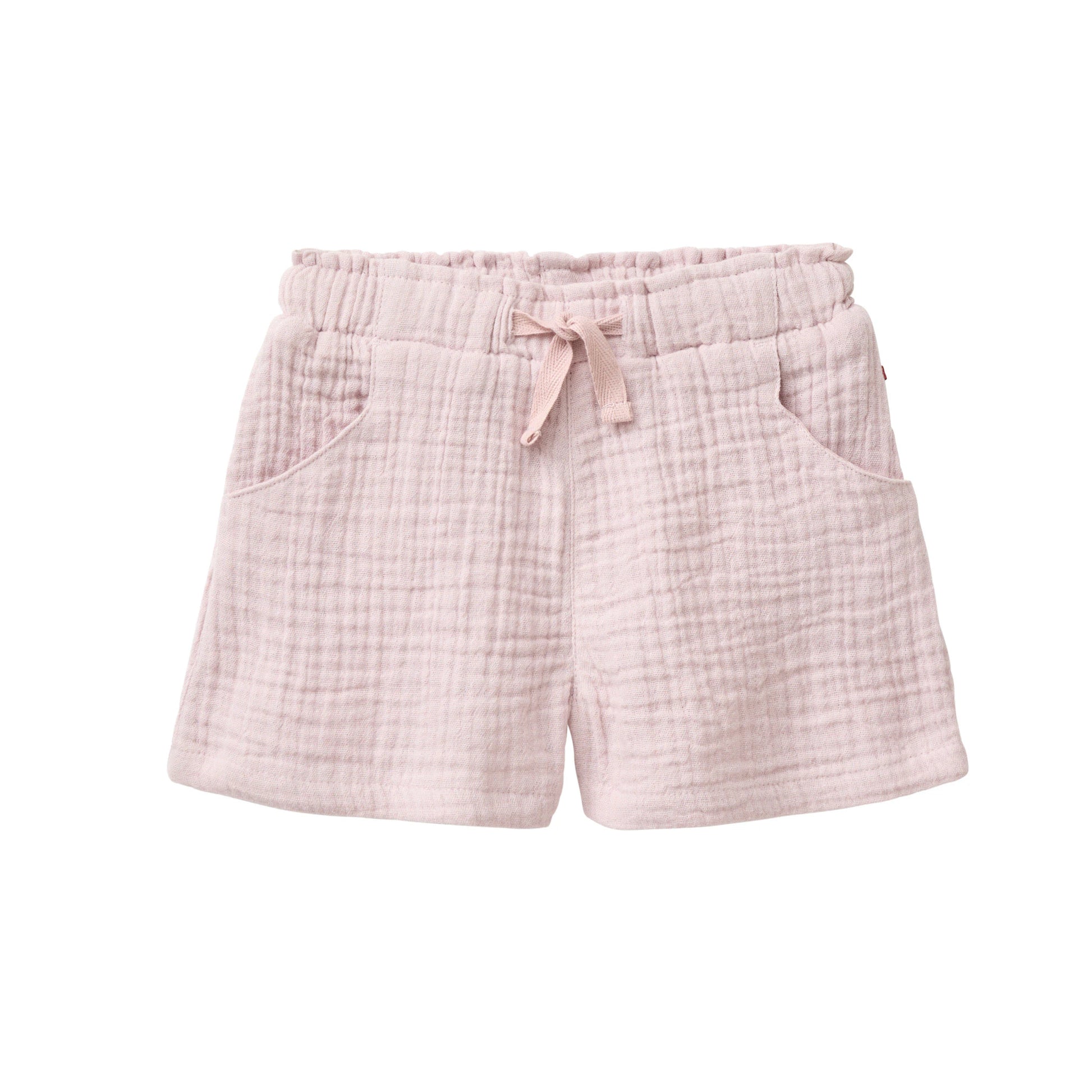 Ekologiska shorts för baby i ljuslila bomullsmuslin från People Wear Organic