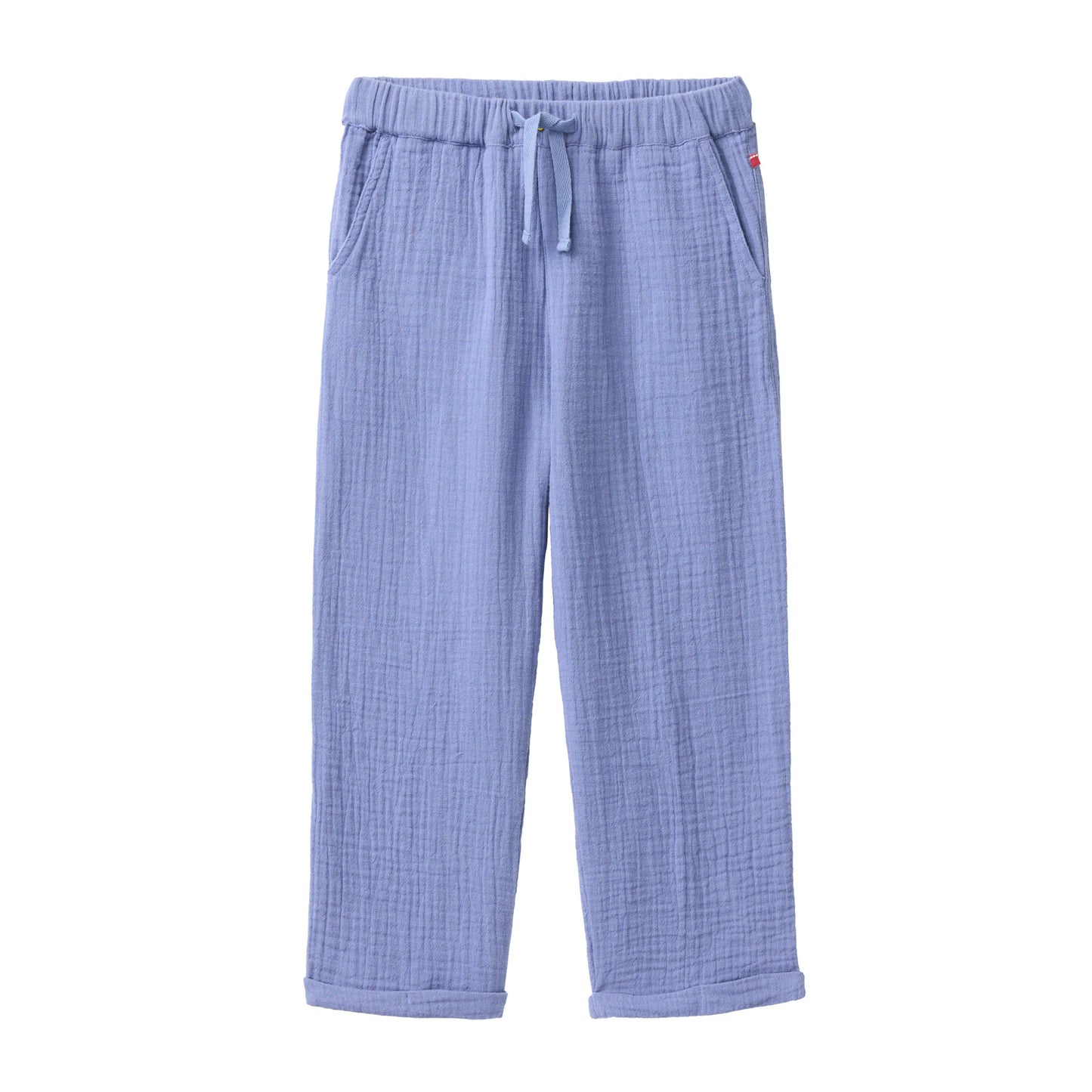 Sommarbyxor för barn i blå ekologisk bomullsmuslin från People Wear Organic