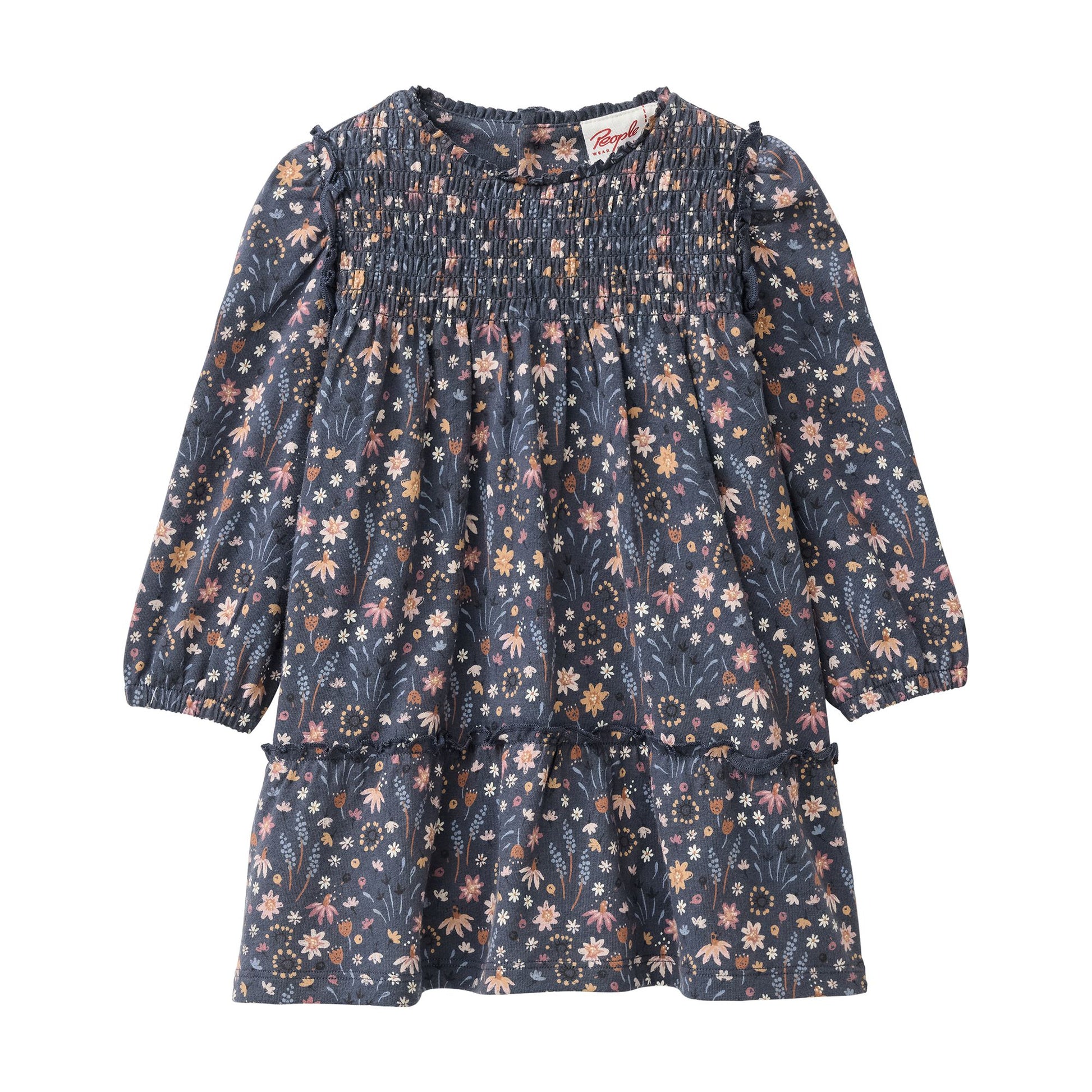 Babyklänning i blommig ekologisk bomull från People Wear Organic