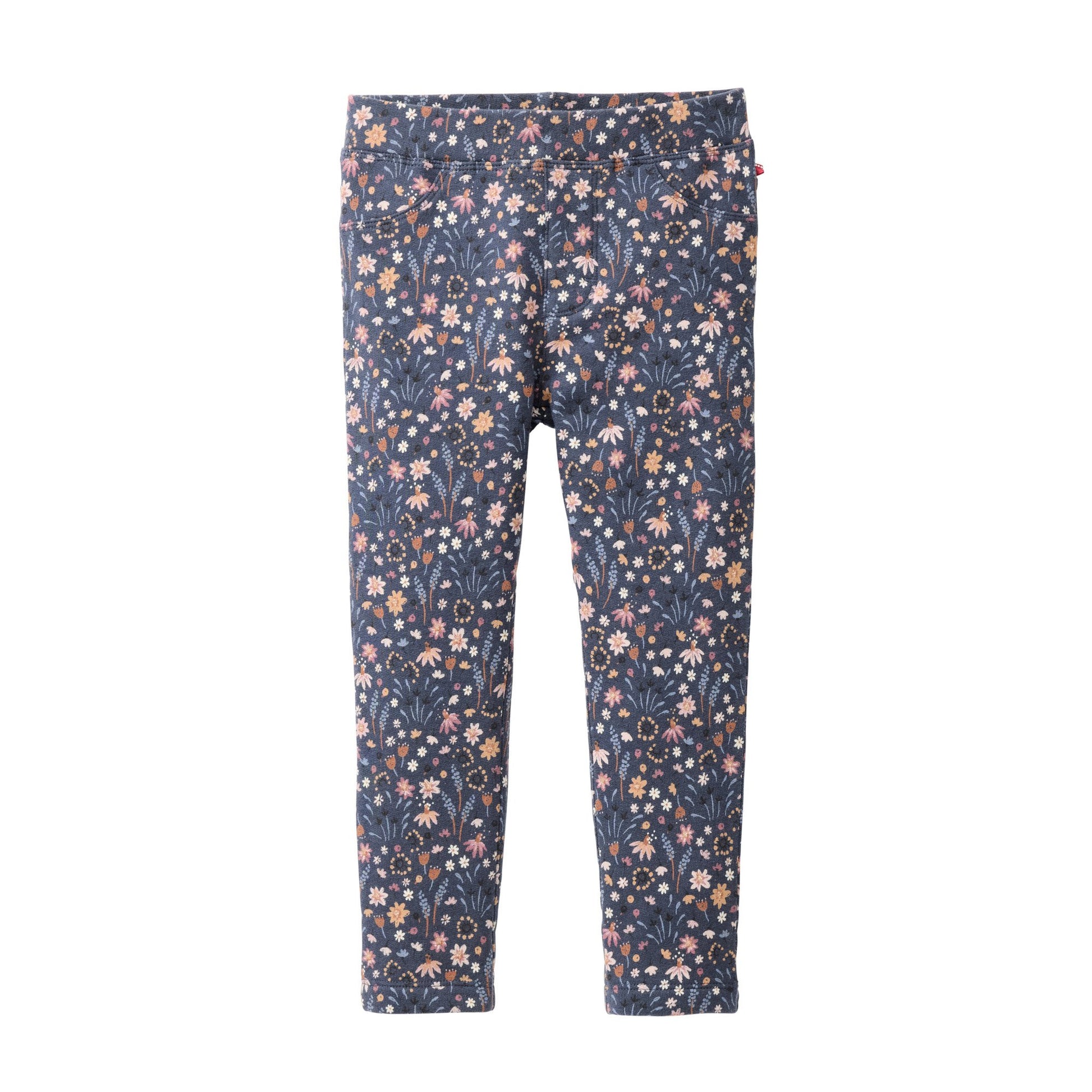 Blommiga stretchbyxor för barn i ekologisk bomull från People Wear Organic