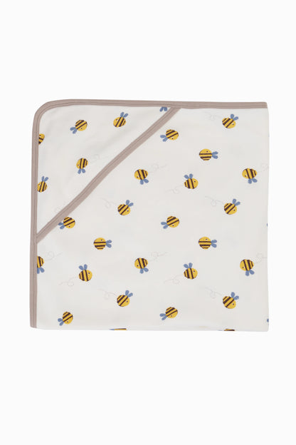 Buzzy Bee babyfilt i ekologisk bomull med söta bin från Frugi