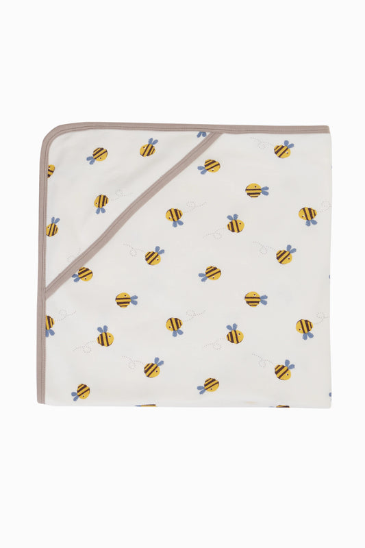 Buzzy Bee babyfilt i ekologisk bomull med söta bin från Frugi