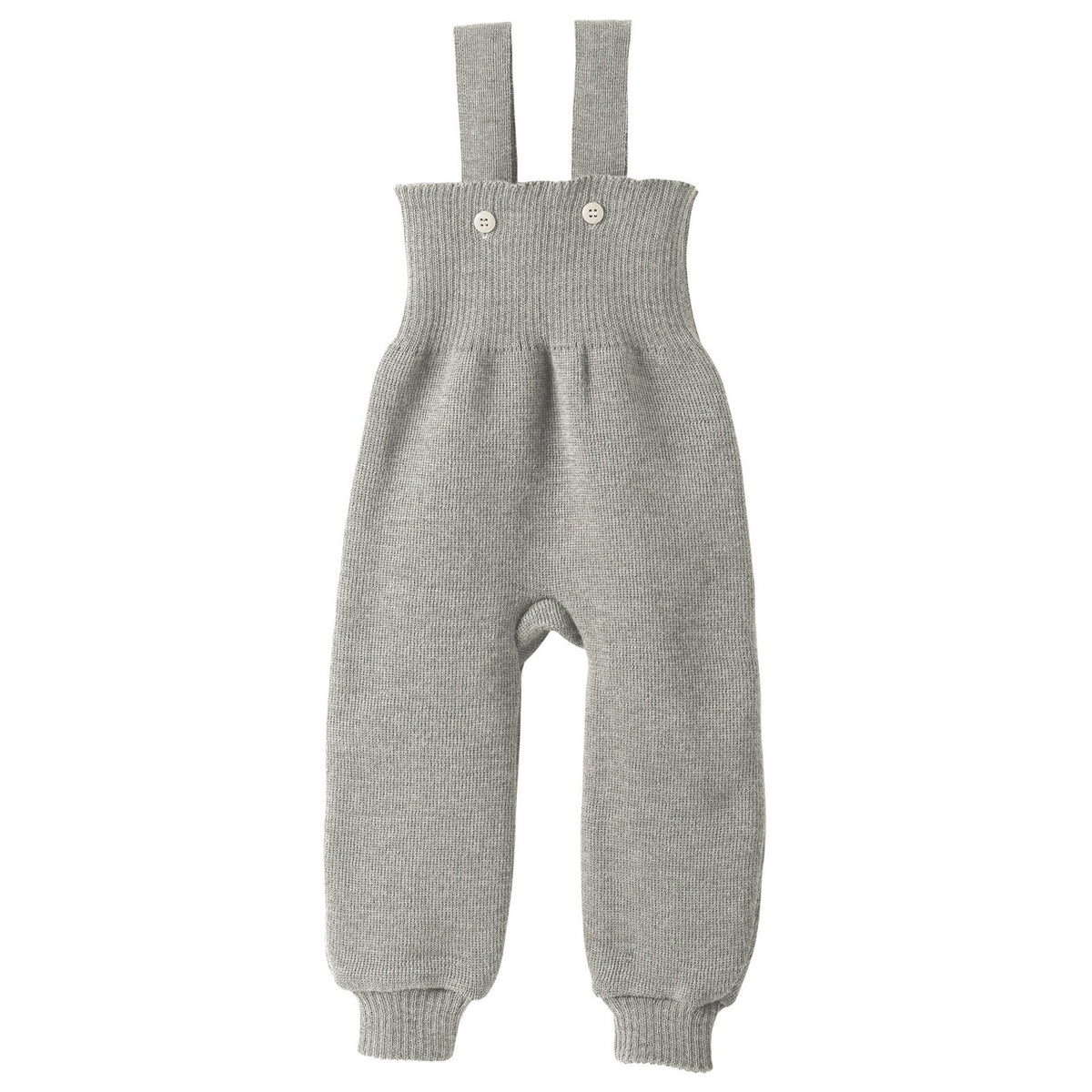 Disana hängselbyxor för baby i ekologisk ull, ljusgrå