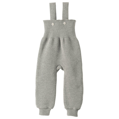 Disana hängselbyxor för baby i ekologisk ull, ljusgrå
