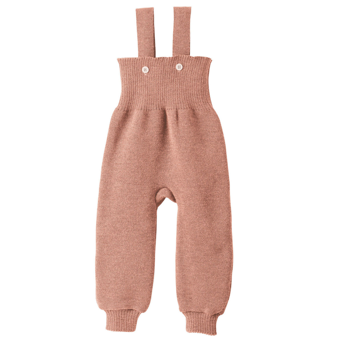 Disana hängselbyxor för baby i ekologisk ull, rosé