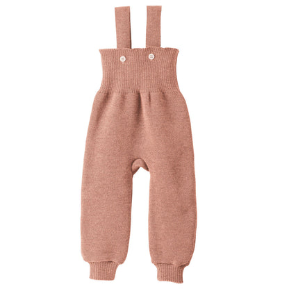 Disana hängselbyxor för baby i ekologisk ull, rosé