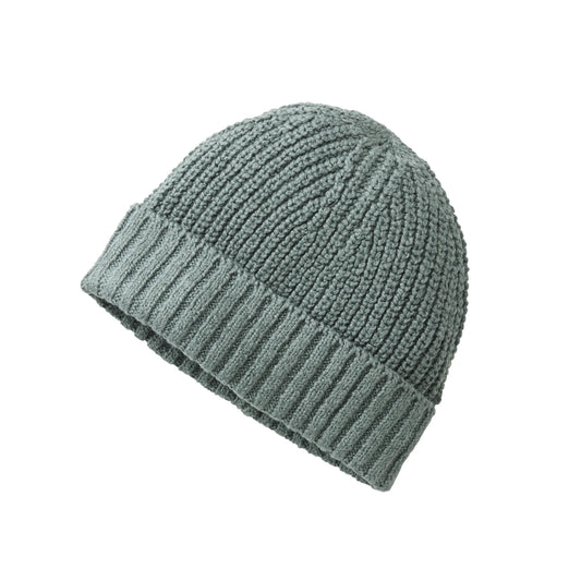 Stickad mössa för barn i ekologisk bomull från People Wear Organic, grön
