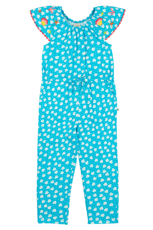 Frugi byxdress för barn i ekologisk bomull med snäckmönster